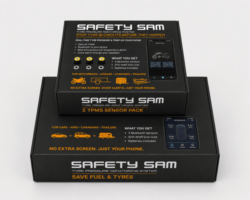 Tyre Pressure Monitoring System (TPMS) for Caravans, Trailers & 4WD - Safety Sam | Tyre Pressure Monitoring System