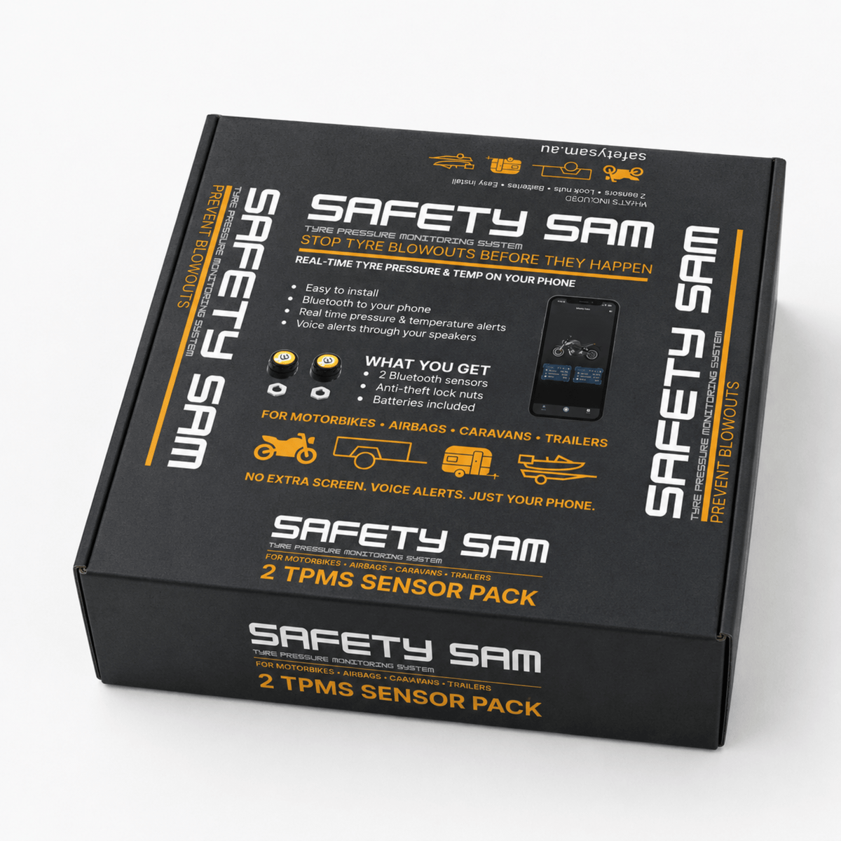 Tyre Pressure Monitoring System (TPMS) for Caravans, Trailers & 4WD - Safety Sam | Tyre Pressure Monitoring System